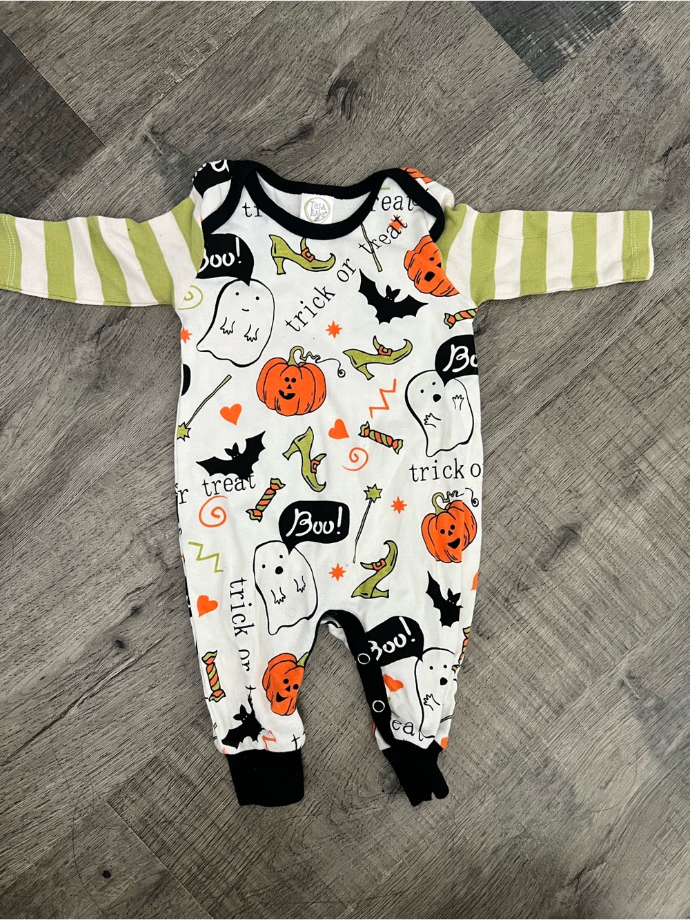 Tesa Babe Halloween Ghost & Pumpkin One-Piece Romper
